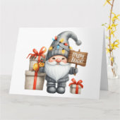 Cute Gnome-kerstkaart Kaart (Gele Bloem)