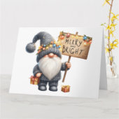 Cute Gnome-kerstkaart Kaart (Gele Bloem)