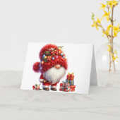 Cute Gnome-kerstkaart Kaart (Gele Bloem)