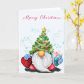 Cute Gnome-kerstkaart Kaart (Gele Bloem)