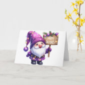 Cute Gnome-kerstkaart Kaart (Gele Bloem)