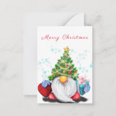 Cute Gnome-kerstkaart Notitiekaartje (Voorkant)