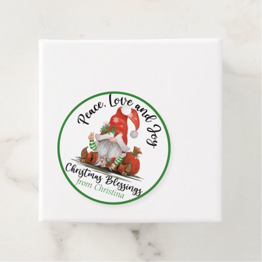 Cute Gnome kerstverlichting - Aangepaste cadeautje Bedankjes Labels (In situ)