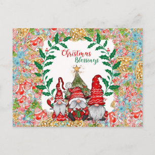 Cute Gnome kerstzegeningen Briefkaart