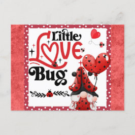 Cute Gnome Little Love Bug Ladybug Valentijnsdag Briefkaart
