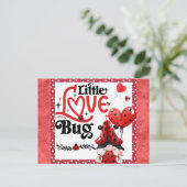 Cute Gnome Little Love Bug Ladybug Valentijnsdag Briefkaart (Staand voorkant)