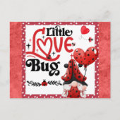 Cute Gnome Little Love Bug Ladybug Valentijnsdag Briefkaart (Voorkant)