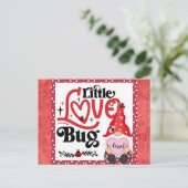 Cute Gnome Little Love Bug Ladybug Valentijnsdag Briefkaart (Staand voorkant)