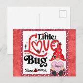 Cute Gnome Little Love Bug Ladybug Valentijnsdag Briefkaart (Voorkant / Achterkant)
