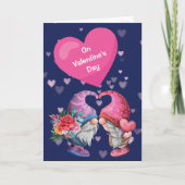 Cute Gnome Love and Hearts Valentijn Card Feestdagen Kaart (Voorkant)