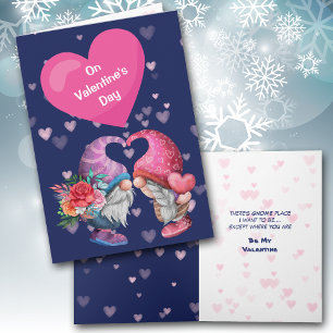 Cute Gnome Love and Hearts Valentijn Card Feestdagen Kaart