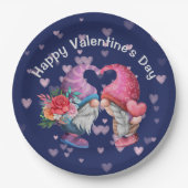 Cute Gnome Love and Hearts Valentijnsdag Papieren Bordje (Voorkant)