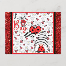 Cute Gnome Love Bug Ladybug Valentijnsdag Briefkaart