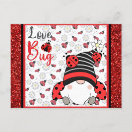 Cute Gnome Love Bug Ladybug Valentijnsdag Briefkaart