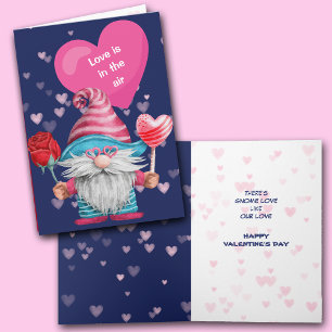 Cute Gnome Love in Air Valentijn Card Feestdagen Kaart