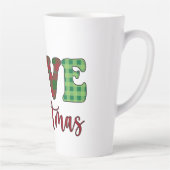 Cute Gnome Love kerstbuffalo Play Latte Mok (Rechts)