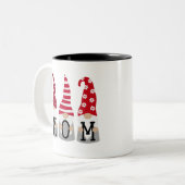 Cute Gnome mama Typografie | MOEDERDAG Tweekleurige Koffiemok (Voorkant links)