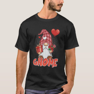 Cute Gnome Man Love Heart Flower bouquet Valentijn T-shirt
