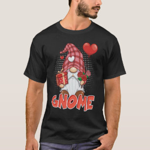 Cute Gnome Man Love Heart Flower bouquet Valentijn T-shirt