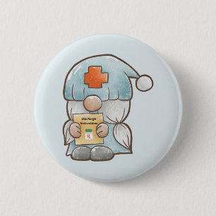 Cute Gnome Medical Nurse Ronde Button 5,7 Cm