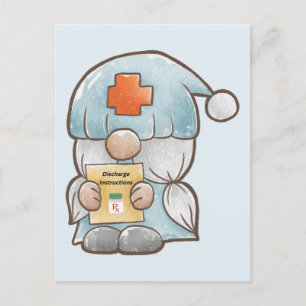 Cute Gnome Medical Zuster krijgt goed werk Briefkaart