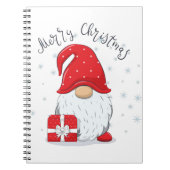 Cute gnome Merry Kerstmis. Notitieboek (Voorkant)