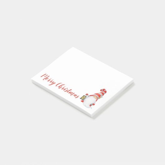 Cute Gnome Merry Kerstmis Post-it® Notes (Schuin)