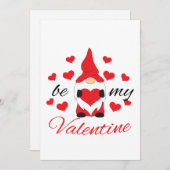 Cute gnome met hart Wees mijn Valentijn Feestdagenkaart (Voorkant / Achterkant)