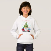 Cute Gnome met Pet met kerstbomen en cadeautjes - (Voorkant volledig)
