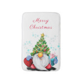 Cute Gnome met Pet met kerstbomen en cadeautjes - Badmat (Voorkant Verticaal)