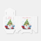 Cute Gnome met Pet met kerstbomen en cadeautjes -  Bedankdoosjes (Uitgevouwen)