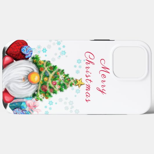 Cute Gnome met Pet met kerstbomen en cadeautjes -  Case-Mate iPhone Case (Achterkant (horizontaal))