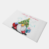 Cute Gnome met Pet met kerstbomen en cadeautjes - Deurmat (Schuin)