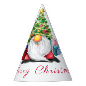 Cute Gnome met Pet met kerstbomen en cadeautjes - Feesthoedjes (Voorkant)