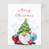 Cute Gnome met Pet met kerstbomen en cadeautjes -  Flyer (Achterkant)