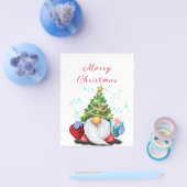 Cute Gnome met Pet met kerstbomen en cadeautjes -  Flyer (Enkel)