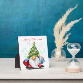 Cute Gnome met Pet met kerstbomen en cadeautjes -  Fotoplaat (Insitu)