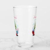 Cute Gnome met Pet met kerstbomen en cadeautjes - Glas (Links)