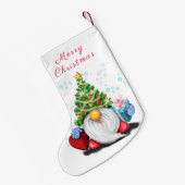 Cute Gnome met Pet met kerstbomen en cadeautjes - Kleine Kerstsok (Achterkant (Hangend))
