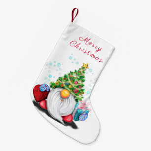 Cute Gnome met Pet met kerstbomen en cadeautjes - Kleine Kerstsok