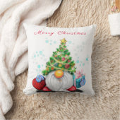 Cute Gnome met Pet met kerstbomen en cadeautjes - Kussen (Deken)