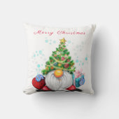 Cute Gnome met Pet met kerstbomen en cadeautjes - Kussen (Voorkant)