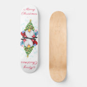 Cute Gnome met Pet met kerstbomen en cadeautjes -  Persoonlijk Skateboard (Voorkant)