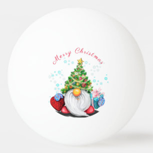 Cute Gnome met Pet met kerstbomen en cadeautjes -  Pingpongbal