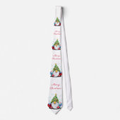 Cute Gnome met Pet met kerstbomen en cadeautjes - Stropdas (Voorkant)