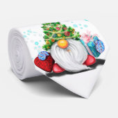 Cute Gnome met Pet met kerstbomen en cadeautjes - Stropdas (Opgerold)