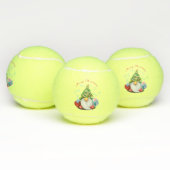 Cute Gnome met Pet met kerstbomen en cadeautjes - Tennisballen (Multi)