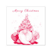 Cute Gnome met Pet met kerstbomen en cadeautjes -  Zelfinktende Stempel (Design)
