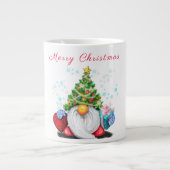 Cute Gnome met Pet voor kerstbomen en cadeautjes Grote Koffiekop (Voorkant)