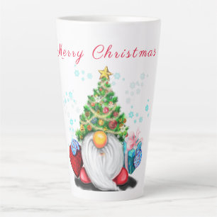 Cute Gnome met Pet voor kerstbomen en cadeautjes Latte Mok